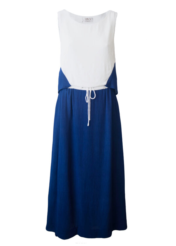 Longwave dress, hvid & blå